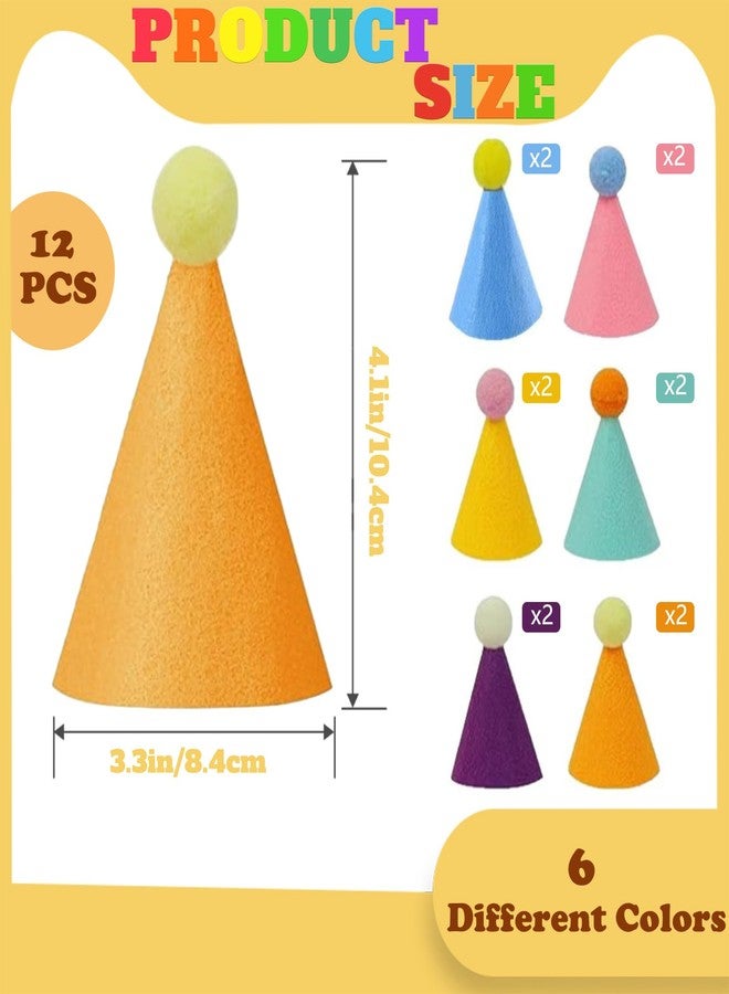 Ldmfcpa 24 Pcs Mini Party Hats for Stuffed Animals, Colorful Mini Felt Cone Hats for Dolls Dogs Cats Rabbits Toys, Birthday Party Hat Holiday Accessories Decoration Supplies (24) - Image 2